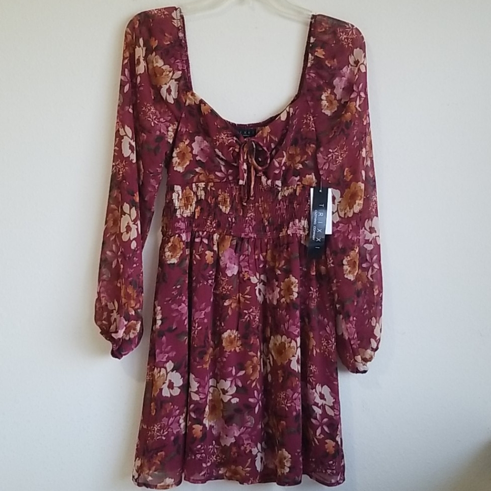 TRIXXI Square - Neck Smocked- Waist Dress